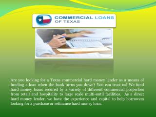 Commercial Loan Financing