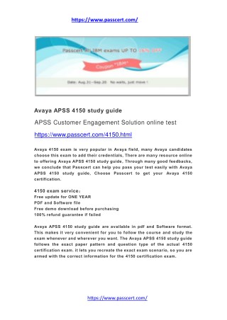 Avaya APSS 4150 study guide