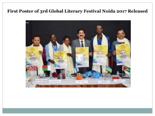 First Poster of 3rd Global Literary Festival Noida 2017 Released