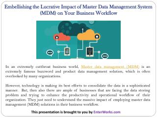 Embellishing the Lucrative Impact of Master Data Management System (MDM) on Your Business Workflow