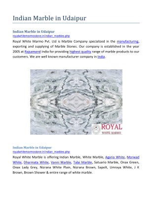 Indian Marble in Udaipur