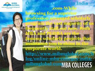 Online mba colleges in India known as MBA program