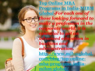 Top online mba programs in India and Noida
