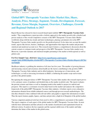 HPV Therapeutic Vaccines Sales Market Size to Observe Steady Growth By 2022