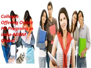 Colleges Offering Online PG Programs in India
