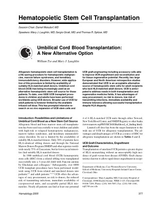 Umbilical Cord Blood Transplantation