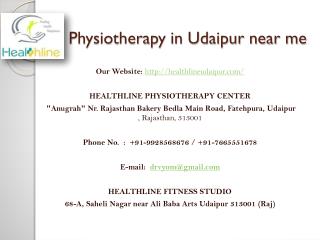 Physiotherapy in Udaipur near me