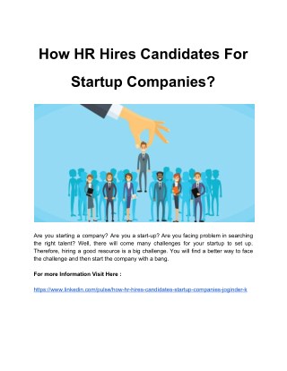 How HR Hires Candidates For Startup Companies?