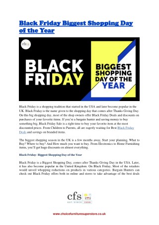 Black Friday 2017 UK - Best Black Friday Deals & Sales