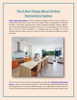 The 5 Best Things About Kitchen Renovations Sydney