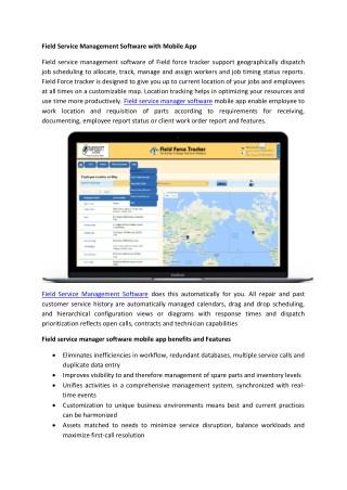 Field Service Management Software with Mobile App
