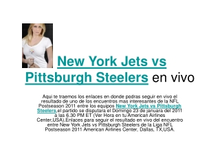 Ver el partido New York Jets vs Pittsburgh Steelers en vivo