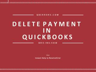 Process to Delete Payments in QuickBooks