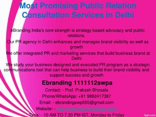 5.Most Trusted Public Relation Consultation Services in Delhi