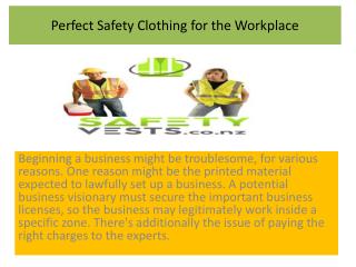 Perfect Safety Clothing for the Workplace - Safetyvests.co.nz