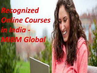 Recognized Online Courses in India
