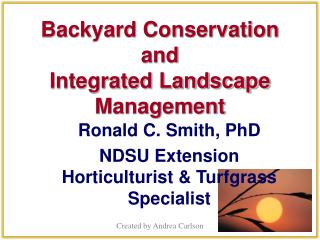 Backyard Conservation and Integrated Landscape Management