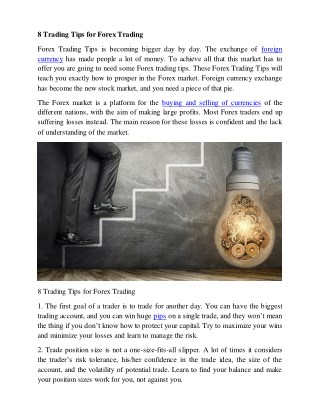 8 Trading Tips for Forex Trading