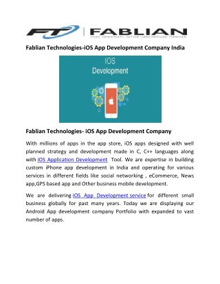 Ios Mobile App Development Company India