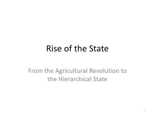 Rise of the State