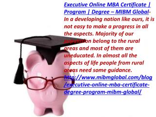 Executive Online MBA Degree | Programs | Courses - MIBM Global