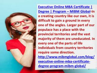 Executive Online MBA Certificate Degree Program