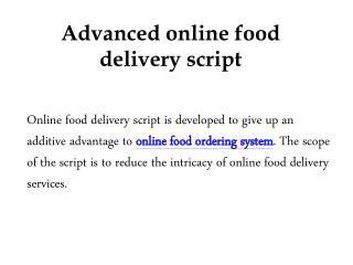 Advanced online food delivery script
