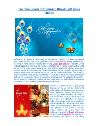 Get Thousands of Exclusive Diwali Gift Ideas Online
