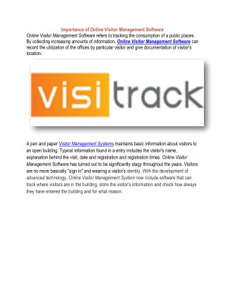 Importance of Online Visitor Management Software