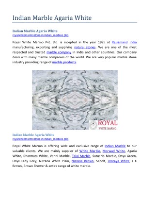 Indian Marble Agaria White