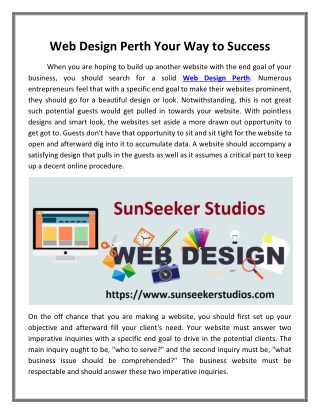 Web Design Perth Your Way to Success