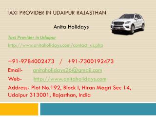 Taxi provider in udaipur rajasthan