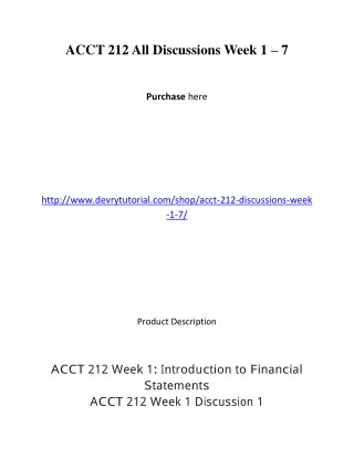 ACCT 212 All Discussions Week 1 – 7