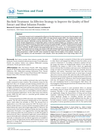 Trivedi Effect - Bio-field Treatment: An Effective Strategy to Improve the Quality of Beef Extract and Meat Infusion Pow