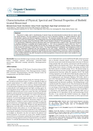 Triverdi Effect - Characterisation of Physical, Spectral and Thermal Properties of Biofield treated Resorcinol