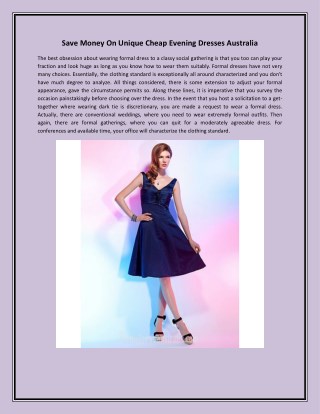 Save Money On Unique Cheap Evening Dresses Australia