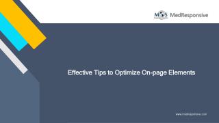 Effective Tips to Optimize On-page Elements