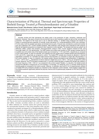 Trivedi Effect - Characterization of Physical, Thermal and Spectroscopic Properties of Biofield Energy Treated P-Phenyle