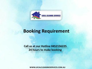 Booking Requirement - Local Cleaning Services