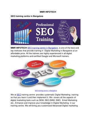 SEO training centre in Bangalore