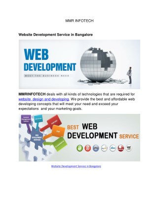 Website Development Service in Bangalore