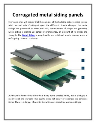 Corrugated metal siding panels