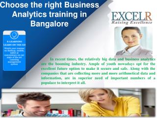 Choose the right Business Analytics training in Bangalore