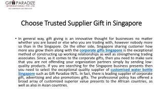 Choose Trusted Supplier Gift in Singapore