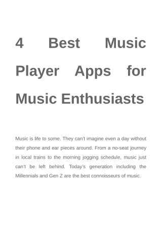 4 Best Music Player Apps for Music Enthusiasts