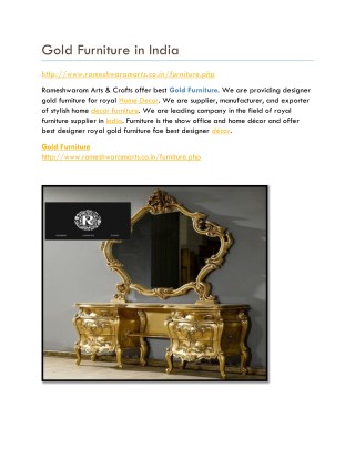 Gold Furniture in India