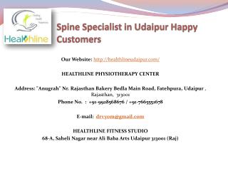 Spine Specialist in Udaipur Happy Customers