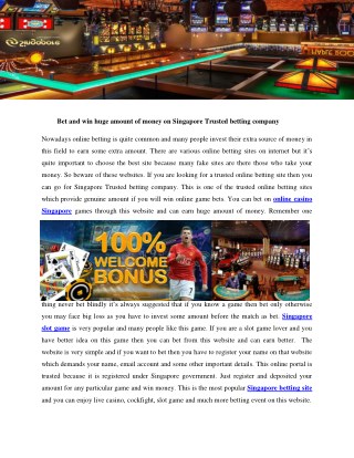 Online casino singaporeOnline casino singapore