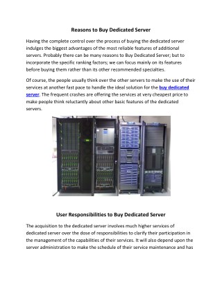 Buy Dedicated Server