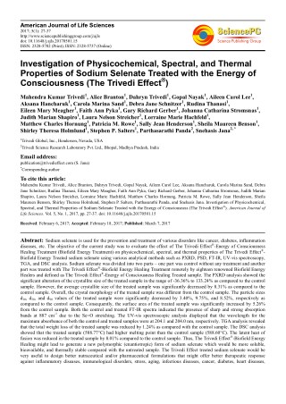 Trivedi Effect - Investigation of Physicochemical, Spectral, and Thermal Properties of Sodium Selenate Treated with the